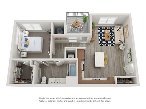 A4 - 1 Bed 1 Bath - 770 sqft